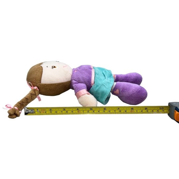 Kids Preferred Purple & Green Courdey Skirt Brown Hair Girl Stuffed Plush Doll - Picture 9 of 9